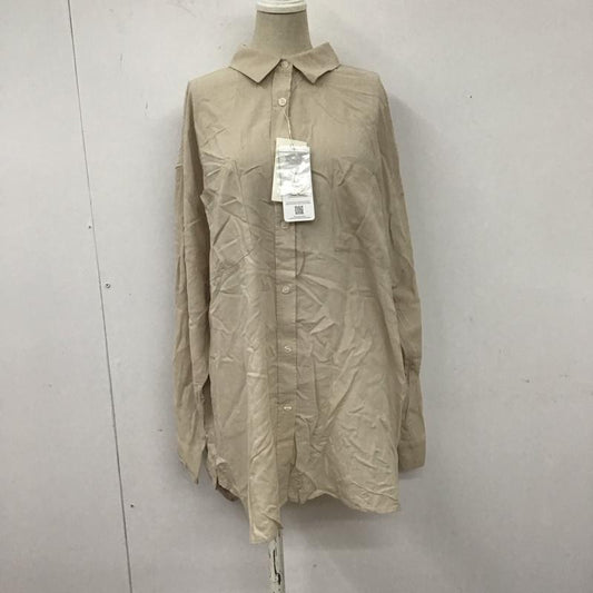 ローリーズファーム LOWRYS FARM シャツ、ブラウス 長袖 LF620052 エコRリネンBIGシャツ タグ付き FREE 無地 ベージュ / ベージュ /  レディース USED 古着 中古 10108416