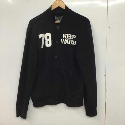 ミシカ MISHKA トレーナー 長袖 長袖ジャケット スウェットジャケット 前ボタン M ロゴ、文字 黒 / ブラック /  メンズ USED 古着 中古 10133997