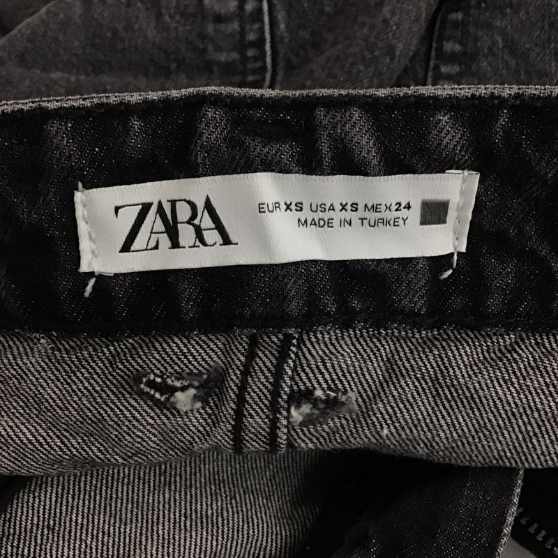 ザラ ZARA スカート ロングスカート 6164 187 800 デニム スリット カットオフ XS 無地 黒 / ブラック /  レディース USED 古着 中古 10120593
