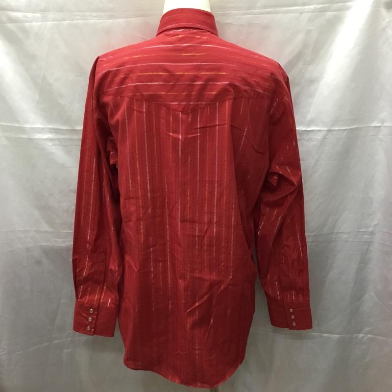 古着 USED シャツ、ブラウス 長袖 長袖シャツ カラーシャツ ストライプシャツ 古着 ヴィンテージ ストライプ えんじ / ワインレッド /  メンズ USED 古着 中古 10111001