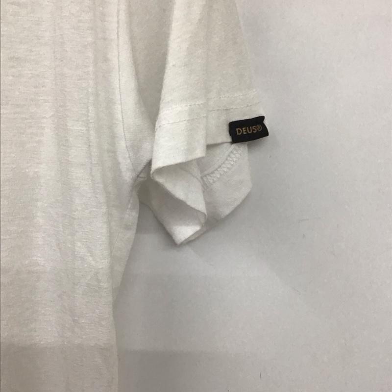デウスエクスマキナ DEUS EX MACHINA Tシャツ 半袖 半袖カットソー プリントTシャツ クルーネックカットソー XS ロゴ、文字 白 / ホワイト /  メンズ USED 古着 中古 10132414