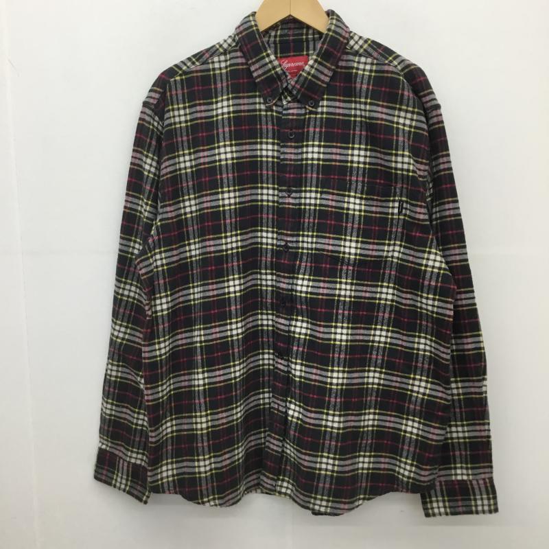 シュプリーム Supreme シャツ、ブラウス 長袖 L チェック 黒 / ブラック /  メンズ USED 古着 中古 10129328
