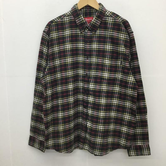 シュプリーム Supreme シャツ、ブラウス 長袖 L チェック 黒 / ブラック /  メンズ USED 古着 中古 10129328