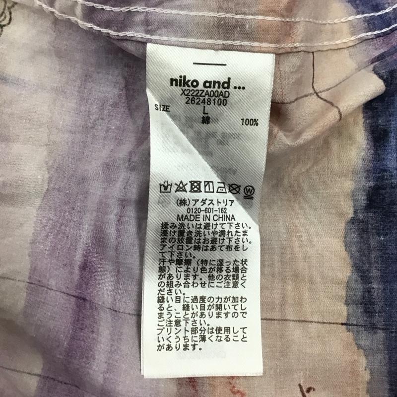 ニコアンド niko and... シャツ、ブラウス 長袖 X222ZA00AD ツモリチサト コラボ総柄シャツ 長袖シャツ L プリント マルチカラー / マルチカラー /  メンズ USED 古着 中古 10117511
