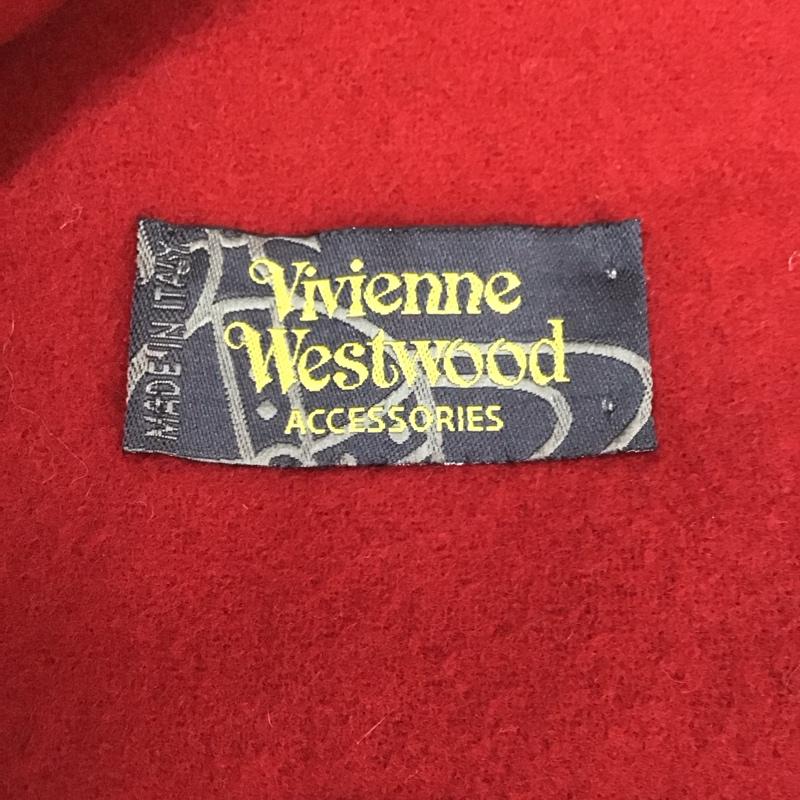 ヴィヴィアンウエストウッド Vivienne Westwood マフラー マフラー フリンジ オーブ ロゴ、文字 赤 / レッド /  メンズ USED 古着 中古 10120219