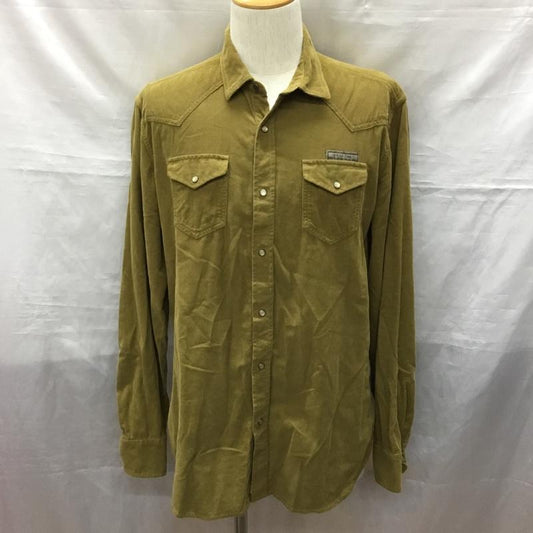 ディーゼル DIESEL シャツ、ブラウス 長袖 コーデュロイ ウエスタンシャツ L ワンポイント カーキ / カーキ /  メンズ USED 古着 中古 10121388