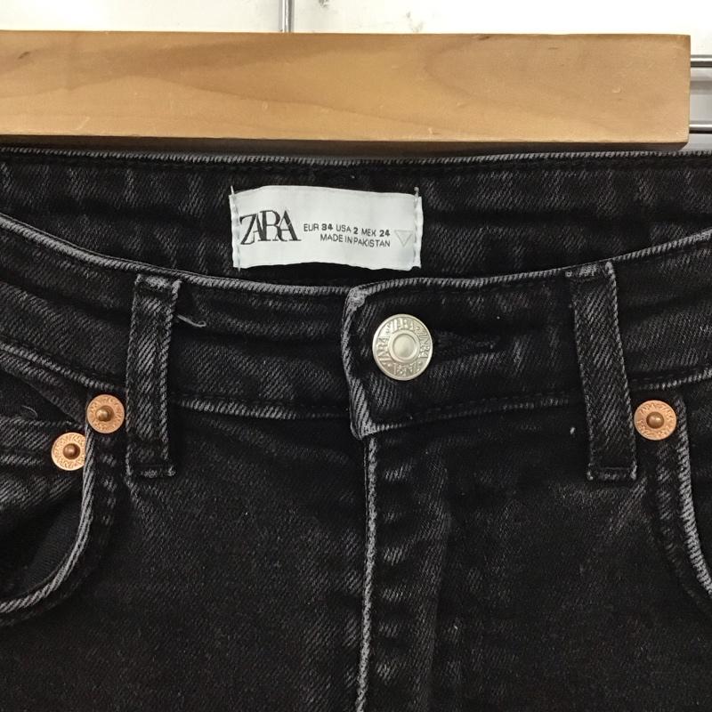 ザラ ZARA パンツ デニム、ジーンズ デニムパンツ スリムパンツ カジュアルパンツ 34 無地 黒 / ブラック /  レディース USED 古着 中古 10129310