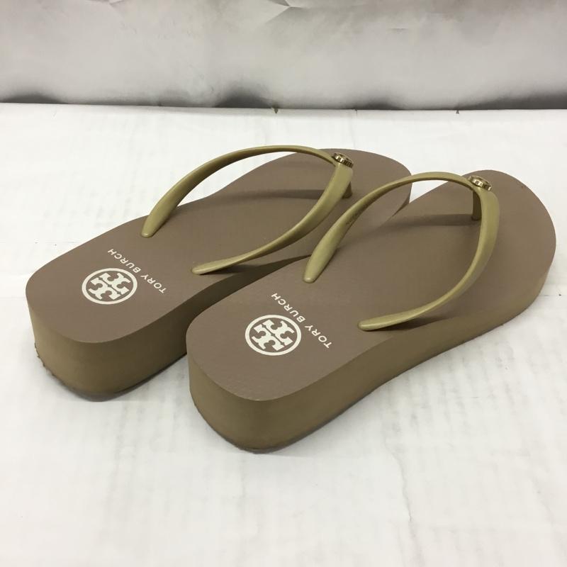 トリーバーチ TORY BURCH サンダル サンダル Wedge Thin Flip Flops トングサンダル 厚底 箱有 ロゴ、文字 ベージュ / ベージュ /  レディース USED 古着 中古 10113525