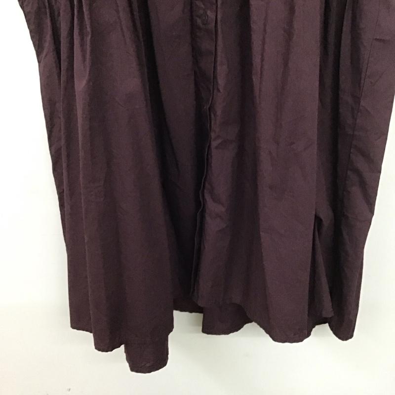 ザラ ZARA ワンピース ひざ丈スカート L 無地 紫 / パープル /  レディース USED 古着 中古 10139540