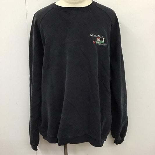チャンピオン Champion トレーナー 長袖 長袖トレーナー スウェット クルーネック リブスウェットカットソー XXL 刺繍 紺 / ネイビー /  メンズ USED 古着 中古 10119515