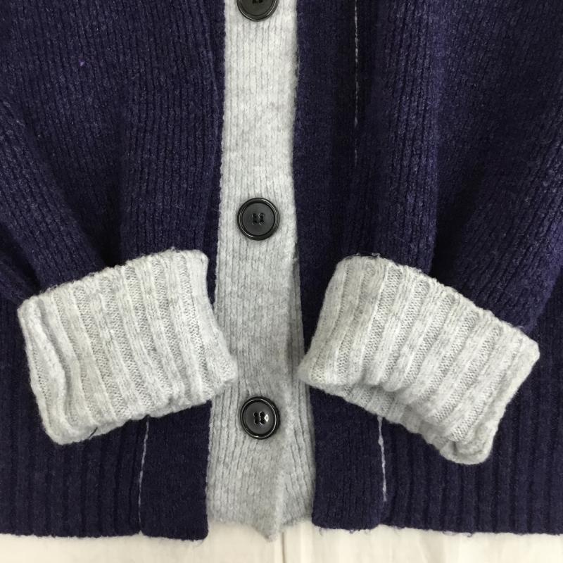 ローリーズファーム LOWRYS FARM カーディガン 長袖 LF624007CH FREE 無地 灰 / グレー / X 紺 / ネイビー /  レディース USED 古着 中古 10142527