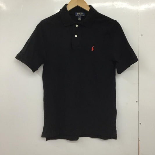 ポロラルフローレン POLO RALPH LAUREN ポロシャツ 半袖 半袖ポロシャツ カラーシャツ 半袖カットソー L ロゴ、文字 黒 / ブラック /  メンズ USED 古着 中古 10147355