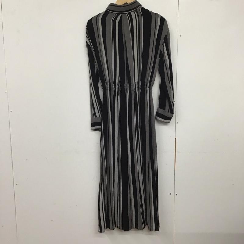 アズールバイマウジー AZUL BY MOUSSY ワンピース ロングスカート 250dsm33-438i STRIPEBLOUSINGSHIRTONEPIECE ロングワンピース S ストライプ 白 / ホワイト / X 黒 / ブラック / X 灰 / グレー /  レディース USED 古着 中古 10141290