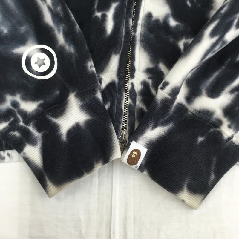 アベイシングエイプ A BATHING APE パーカー 長袖 001ZPF301019X タイダイ　シャークパーカー XL  黒 / ブラック / X 白 / ホワイト /  メンズ USED 古着 中古 10142323