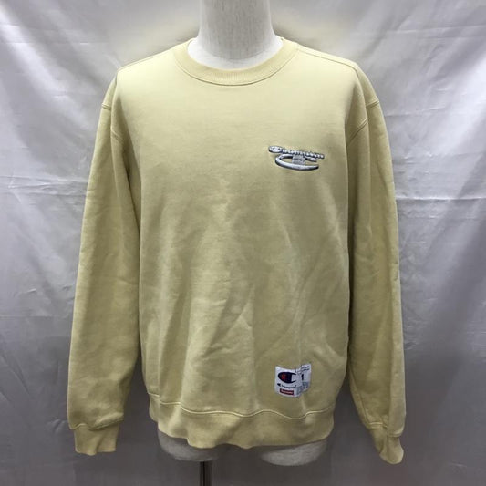 チャンピオン Champion トレーナー 長袖 2018AW Champion 3DMetallicCrewneck 3Dメタリッククルーネックスウェット コラボ M ロゴ、文字 ベージュ / ベージュ /  メンズ USED 古着 中古 10118636