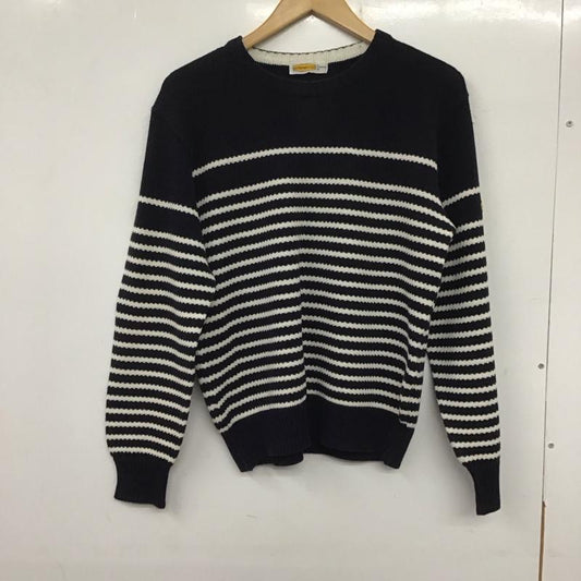 インターメッツォ INTERMEZZO ニット、セーター 長袖 長袖ニットカットソー クルーネック セーター M ボーダー柄 白 / ホワイト / X 紺 / ネイビー /  メンズ USED 古着 中古 10139812