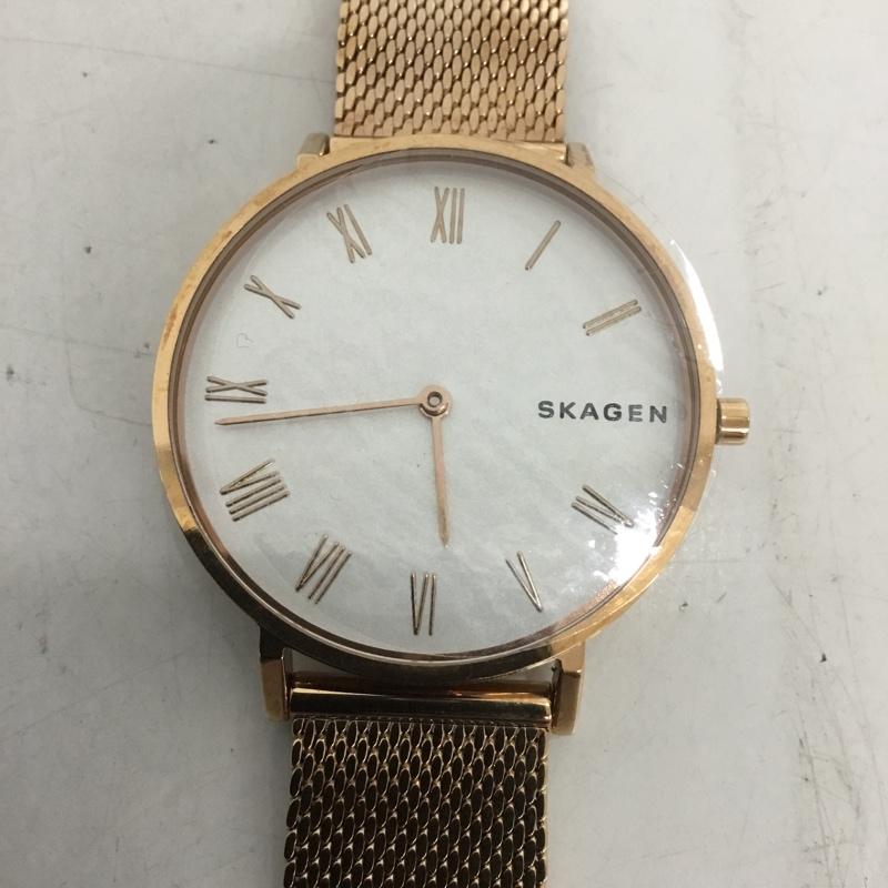 スカーゲン SKAGEN 腕時計 アナログ（クォーツ式） SKW2714 メッシュ ロゴ、文字 金 / ゴールド /  レディース USED 古着 中古 10135173