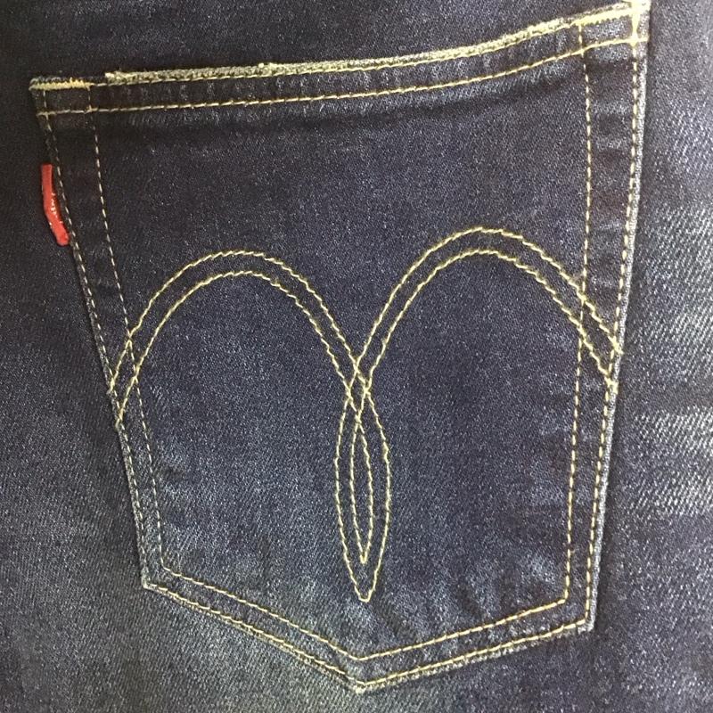 グラム glamb パンツ デニム、ジーンズ デニムパンツ スリムパンツ ジーンズ ダメージ加工 裾リブ カジュアルパンツ 3 無地 インディゴ / インディゴ /  メンズ USED 古着 中古 10107704