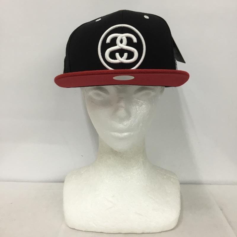 ステューシー STUSSY 帽子 キャップ SS LINK TEAM CAP ロゴ、文字 黒 / ブラック / X 赤 / レッド /  メンズ USED 古着 中古 10146885