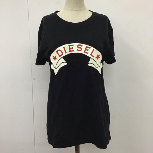 ディーゼル DIESEL Tシャツ 半袖 半袖カットソー プリントTシャツ クルーネックカットソー S プリント 黒 / ブラック /  レディース USED 古着 中古 10115974