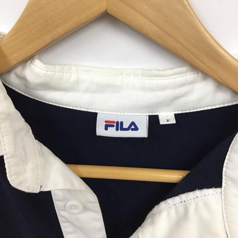 フィラ FILA ポロシャツ 長袖 FL5234 ラガーシャツ FREE ロゴ、文字 白 / ホワイト / X 紺 / ネイビー / X 赤 / レッド /  レディース USED 古着 中古 10119587