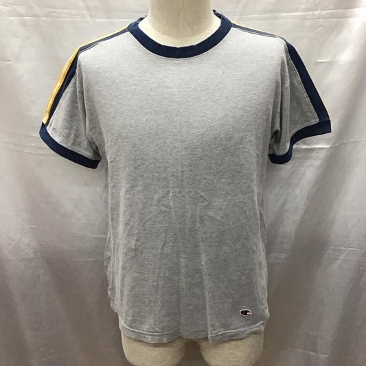 チャンピオン Champion Tシャツ 半袖 CM1031 M ワンポイント 灰 / グレー / X 紺 / ネイビー / X 黄 / イエロー /  メンズ USED 古着 中古 10117027