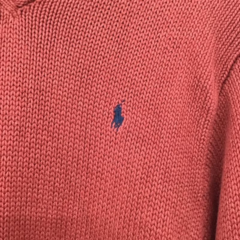 ポロバイラルフローレン Polo by RALPH LAUREN ニット、セーター 長袖 長袖ニットカットソー Vネック セーター M ロゴ、文字 えんじ / ワインレッド /  メンズ USED 古着 中古 10143159