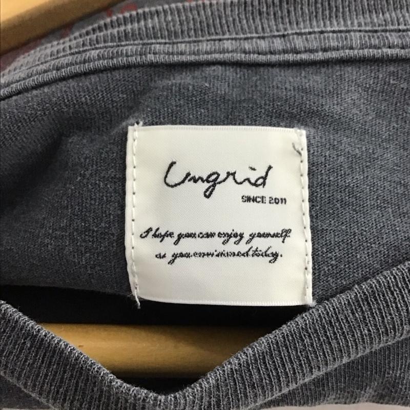 アングリッド Ungrid Tシャツ 半袖 112422793901 ツアーロゴルーズTee 24春夏 FREE プリント X ロゴ、文字 灰 / グレー /  レディース USED 古着 中古 10146295