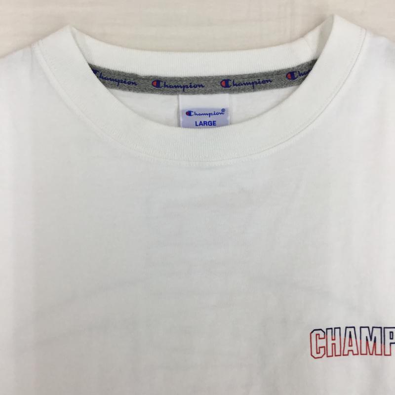 チャンピオン Champion カットソー 長袖 C3-S406 L ロゴ、文字 白 / ホワイト /  メンズ USED 古着 中古 10143639