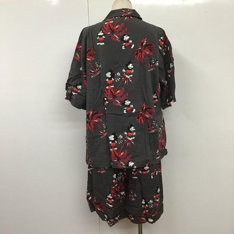 ジーユー GU セットアップ セットアップ 372-334415 GU×UNDERCOVER パジャマ ミッキー セットアップ 半袖シャツ ハーフパンツ L プリント 黒 / ブラック /  メンズ USED 古着 中古 10107094