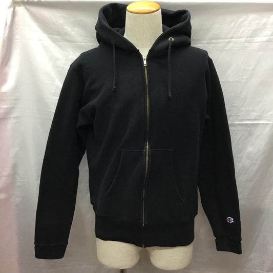チャンピオン Champion パーカー 長袖 長袖パーカー フード付きパーカー プリントスウェット トレーナー L 無地 黒 / ブラック /  メンズ USED 古着 中古 10121798