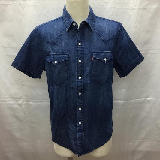 リーバイス Levi s シャツ、ブラウス 半袖 半袖シャツ カラーシャツ 半袖カットソー デニムシャツ S 無地 インディゴ / インディゴ /  メンズ USED 古着 中古 10108940