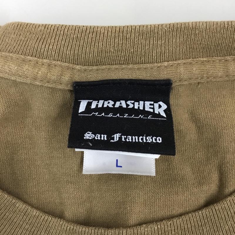 スラッシャー THRASHER Tシャツ 半袖 クルーネック L ロゴ、文字 茶 / ブラウン /  メンズ USED 古着 中古 10109622
