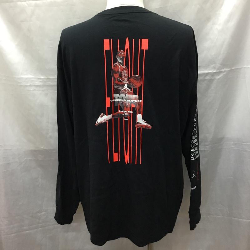 エアジョーダン AIR JORDAN カットソー 長袖 dm0847-010 長袖カットソー クルーネックカットソー スポーツウェア XXL ロゴ、文字 黒 / ブラック /  メンズ USED 古着 中古 10114110