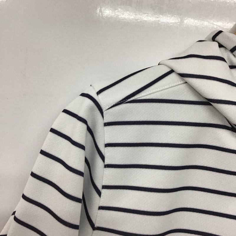 アディダス adidas パーカー 長袖 af8669 ジップアップパーカー ゴルフウェア ボーダー柄 白 / ホワイト / X 紺 / ネイビー /  レディース USED 古着 中古 10142390