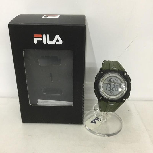 フィラ FILA 腕時計 デジタル 38-132 箱有 ロゴ、文字 カーキ / カーキ /  メンズ USED 古着 中古 10134943