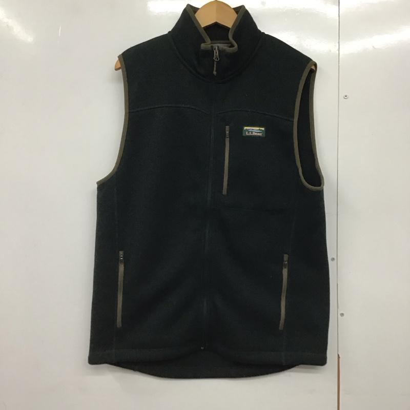 エルエルビーン L.L.Bean ベスト ベスト ジップアップベスト ノースリーブカットソー スタンドネック M ロゴ、文字 緑 / グリーン /  メンズ USED 古着 中古 10144223