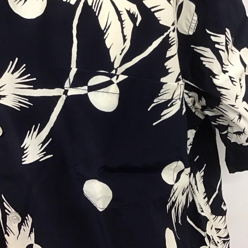デュークカハナモク DUKE KAHANAMOKU シャツ、ブラウス 半袖 DK36980 MOONLIGHT PALM TREE スペシャルエディション アロハシャツ 箱有 L 総柄 紺 / ネイビー / X 白 / ホワイト /  メンズ USED 古着 中古 10107549