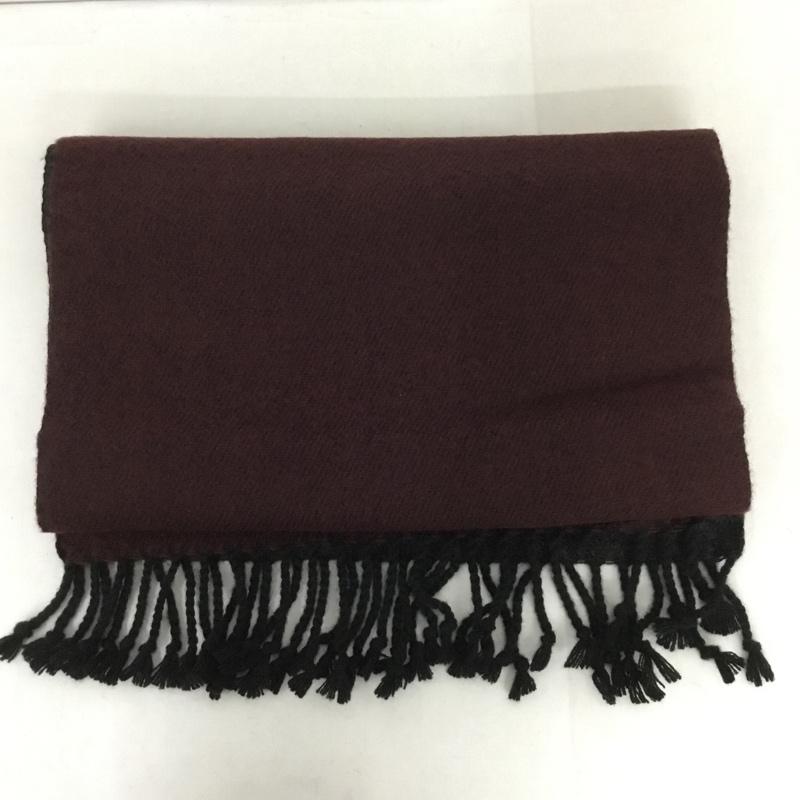 ビームス BEAMS マフラー マフラー 42-45-0060-544 フリンジ 無地 ボルドー / ボルドー / X チャコールグレー / チャコールグレー /  メンズ USED 古着 中古 10130564