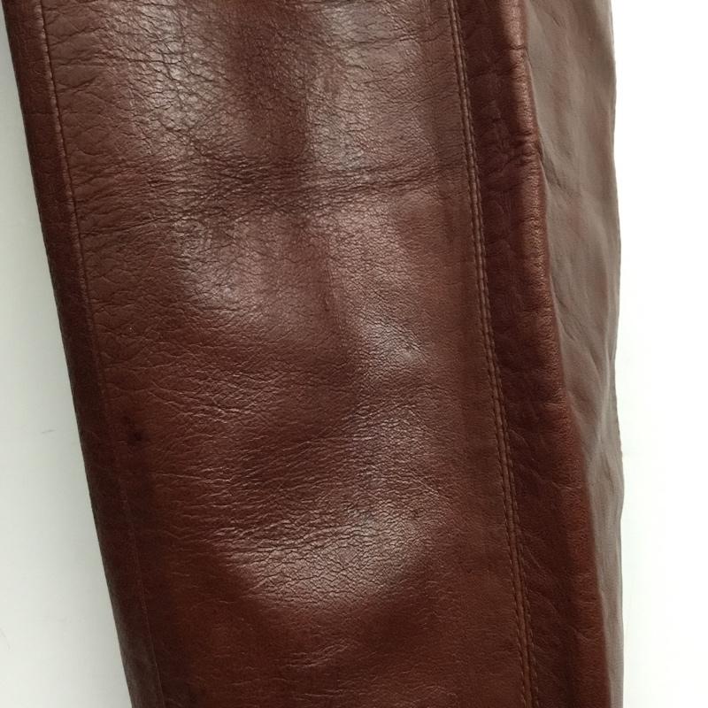 古着 USED パンツ デニム、ジーンズ duetrio 古着 レザーパンツ ワイドパンツ S 無地 茶 / ブラウン /  メンズ USED 古着 中古 10120671