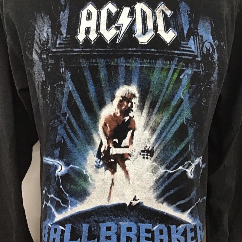 古着 USED カットソー 長袖 長袖カットソー クルーネックカットソー ロングスリーブカットソー プリントTシャツ プリント 黒 / ブラック /  メンズ USED 古着 中古 10116556