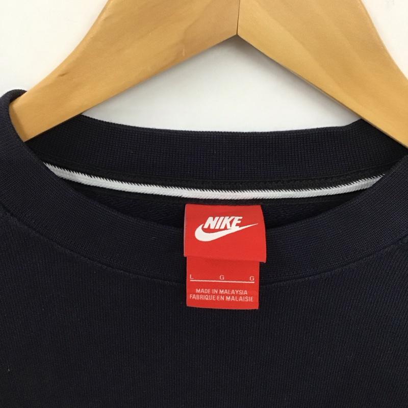 ナイキ NIKE トレーナー 長袖 545138-473 長袖トレーナー スウェット クルーネック L ロゴ、文字 紺 / ネイビー /  メンズ USED 古着 中古 10129261