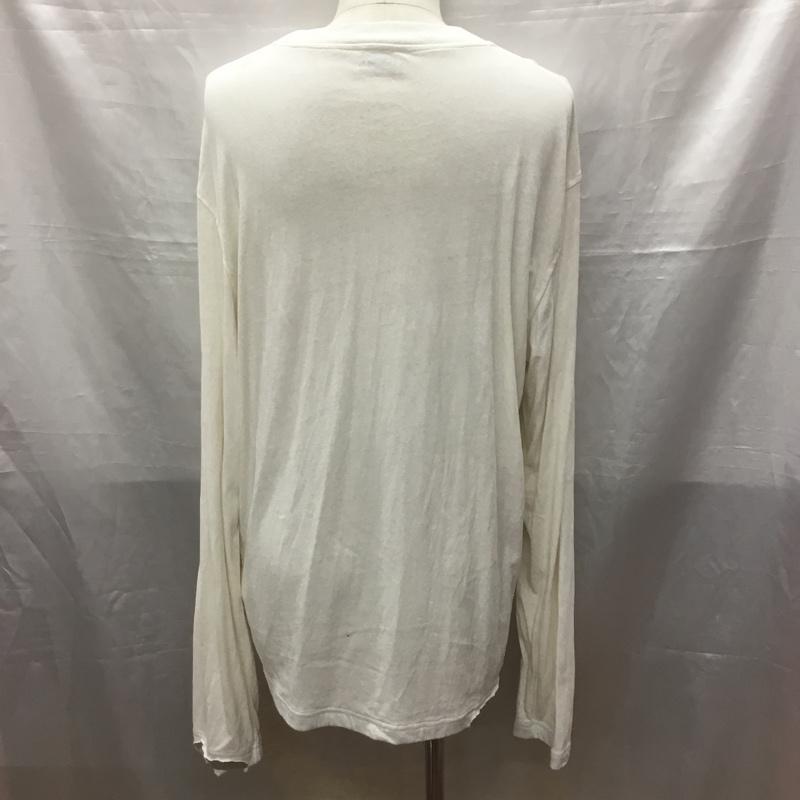 ディーゼル DIESEL カットソー 長袖 長袖カットソー クルーネックカットソー ロングスリーブカットソー プリントTシャツ L ロゴ、文字 白 / ホワイト /  メンズ USED 古着 中古 10118725