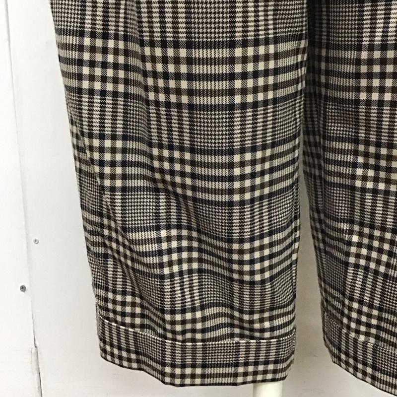 プラステ PLST パンツ スラックス 12-9406097 タックパンツ ワイドパンツ テーパードパンツ M チェック ベージュ / ベージュ / X 茶 / ブラウン / X 紺 / ネイビー /  レディース USED 古着 中古 10113018
