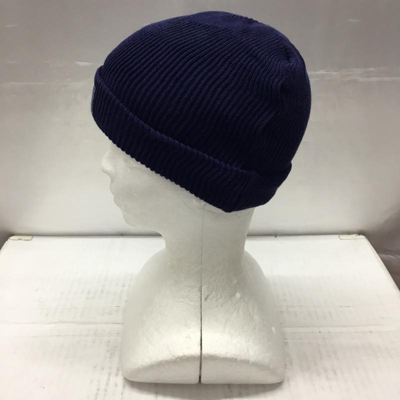 ブルーブルー BLUE BLUE 帽子 ニット帽 オーガニックコットン ワッチキャップ ロゴ、文字 紺 / ネイビー /  メンズ USED 古着 中古 10107897