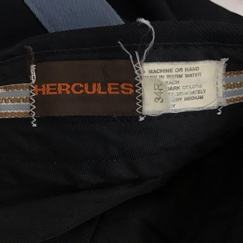 ヘラクレス HERCULES パンツ スラックス スラックスパンツ ワイドパンツ カジュアルパンツ センタータックパンツ 34 無地 紺 / ネイビー /  メンズ USED 古着 中古 10123584