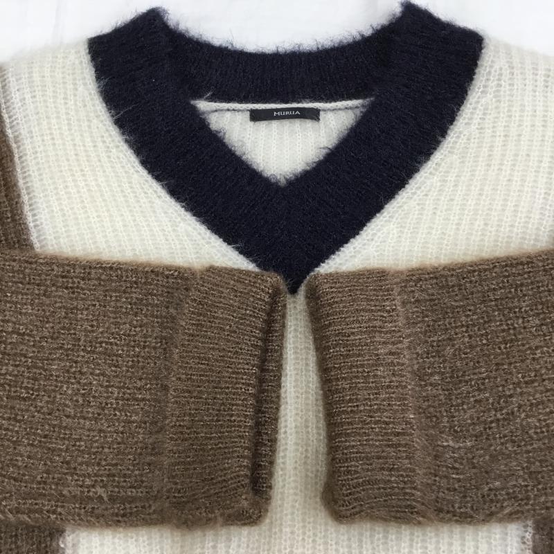 ムルーア MURUA ニット、セーター 長袖 FREE 無地 茶 / ブラウン / X 紺 / ネイビー / X ベージュ / ベージュ /  レディース USED 古着 中古 10138277