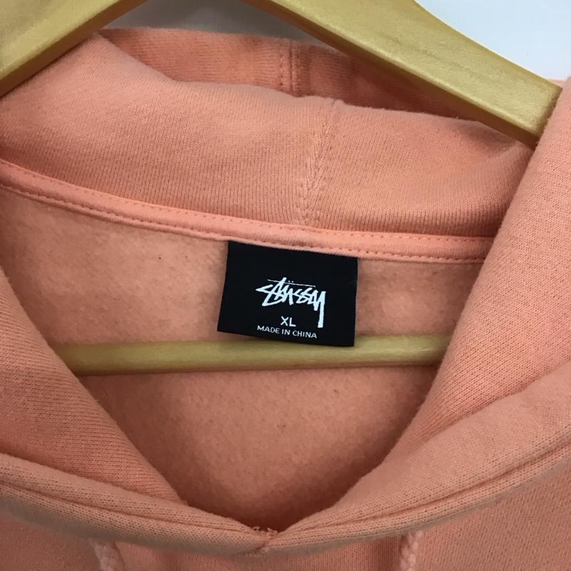 ステューシー STUSSY パーカー 長袖 長袖パーカー プルオーバーパーカー スウェット XL ロゴ、文字 橙 / オレンジ /  メンズ USED 古着 中古 10147268