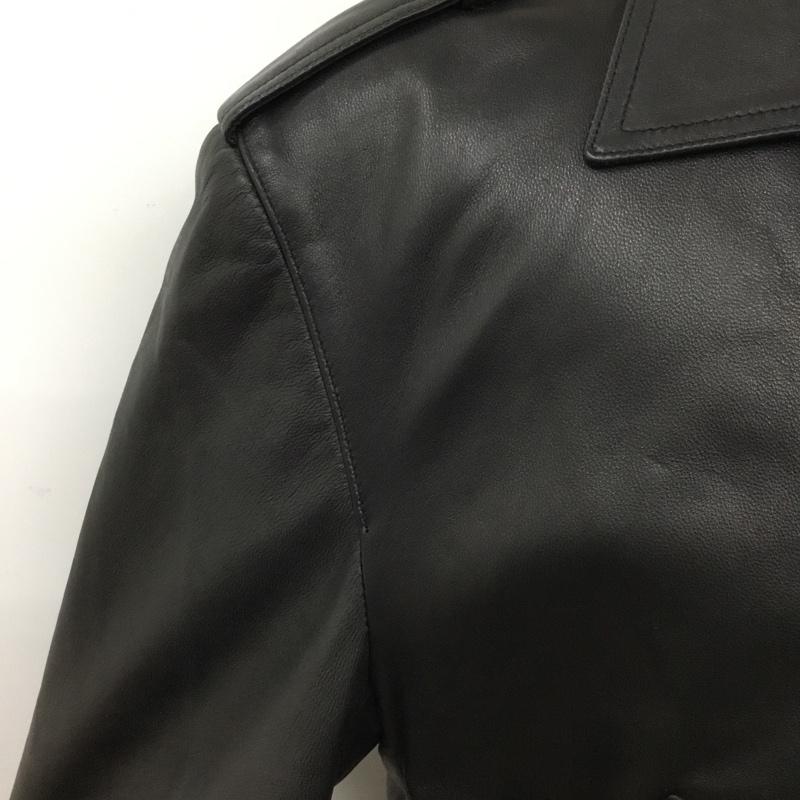 ジャンニヴェルサーチ GIANNI VERSACE ジャケット、上着 ジャケット、ブレザー ロングレザージャケット アウター カジュアルジャケット 無地 黒 / ブラック /  メンズ USED 古着 中古 10120779