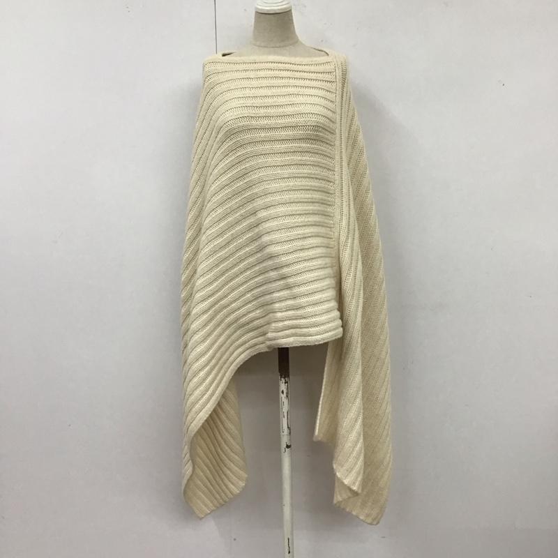ザラ ZARA ニット、セーター 七分袖 6873 108 712 アシンメトリー ポンチョ M 無地 アイボリー / アイボリー /  レディース USED 古着 中古 10119631